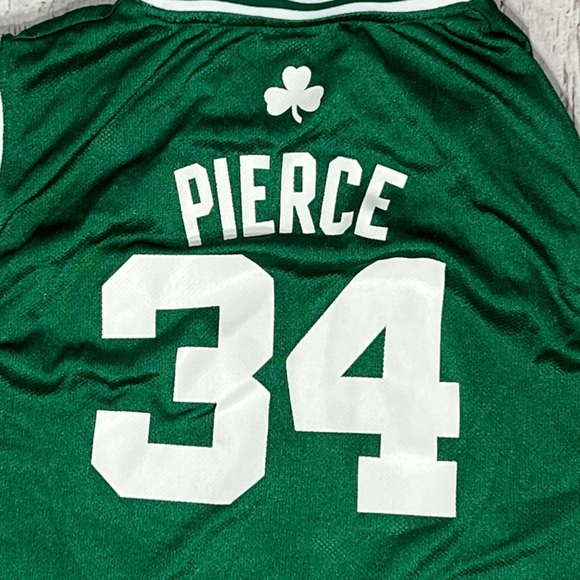 Boston Celtics Paul Pierce Boys Kids Youth NBA Basketball Adidas Green Jersey - Picture 4 of 6